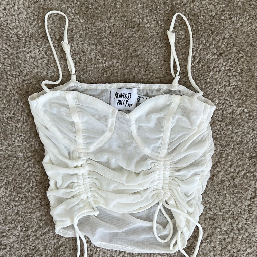 White Sheer princess polly top